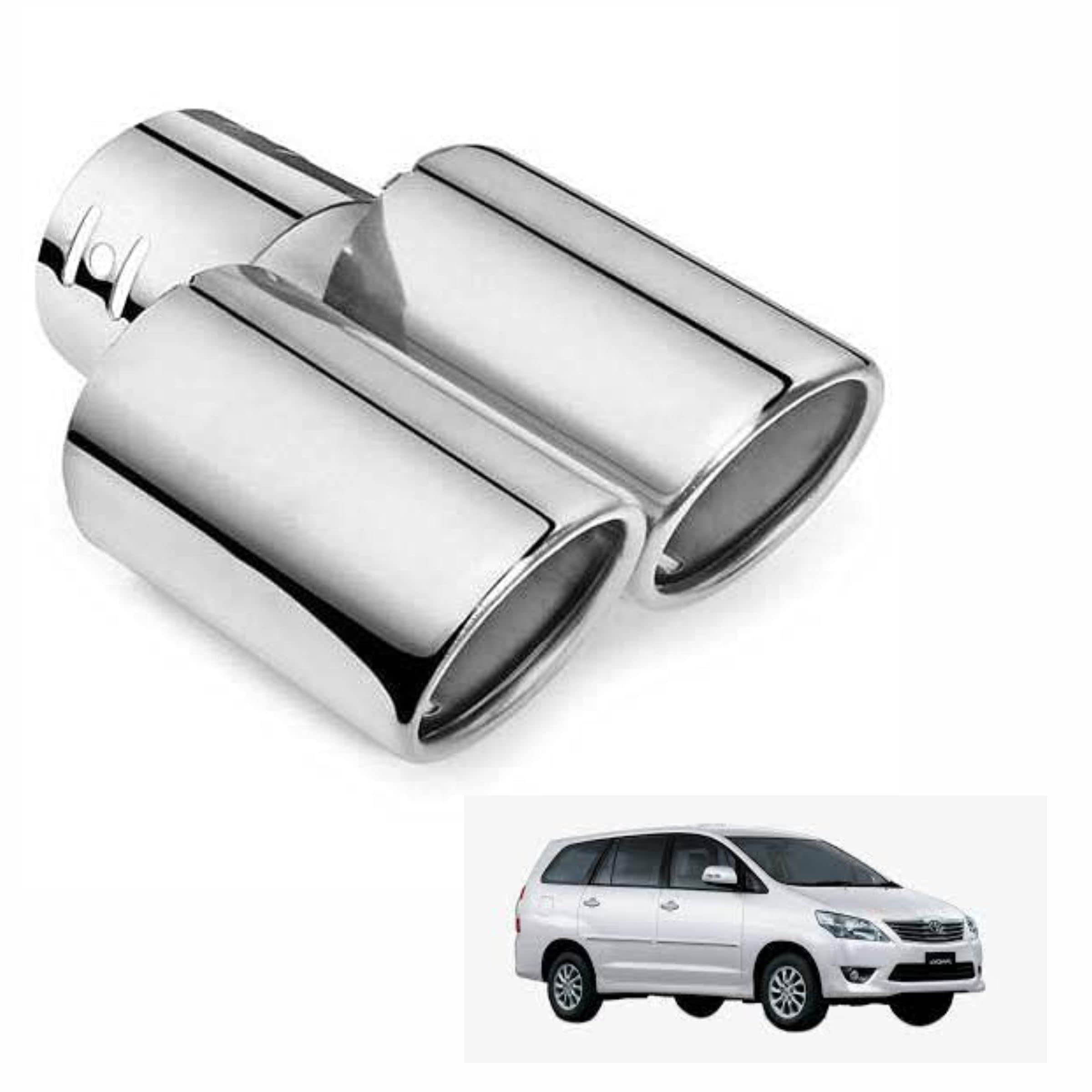 Asryd Dual Silencer Exhaust Tip Pipe Rustproof Stainless Steel Muffler Tail End Outlet 1Pcs For Toyota Innova Crysta