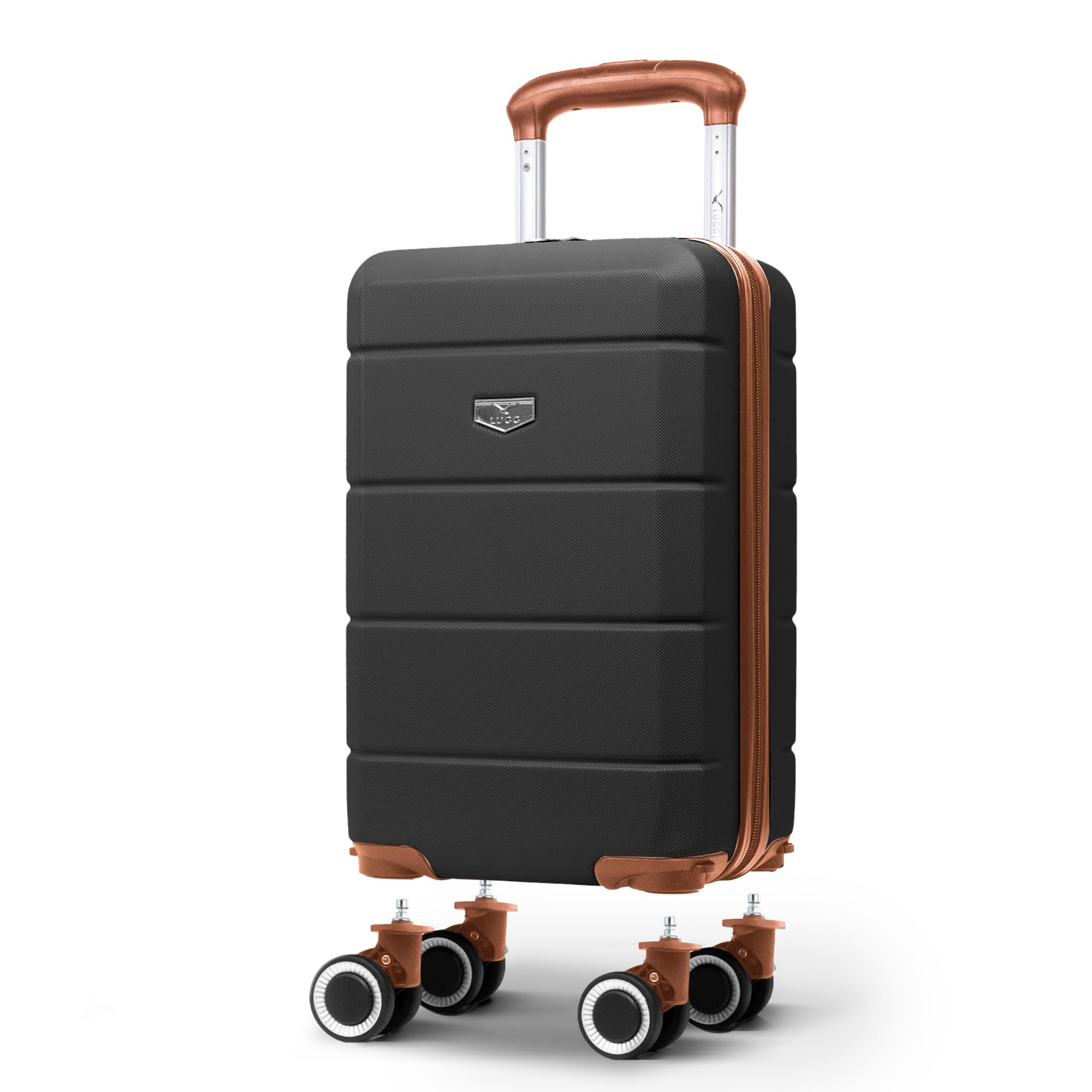 LUGG - Jetset 40cm Suitcase - 40x30x20cm- Ryanair Compatible - Underseat Size - Hard Shell ABS - Spinner & Removable Wheels - Lightweight Travel Luggage- Cream/Brown — view 10