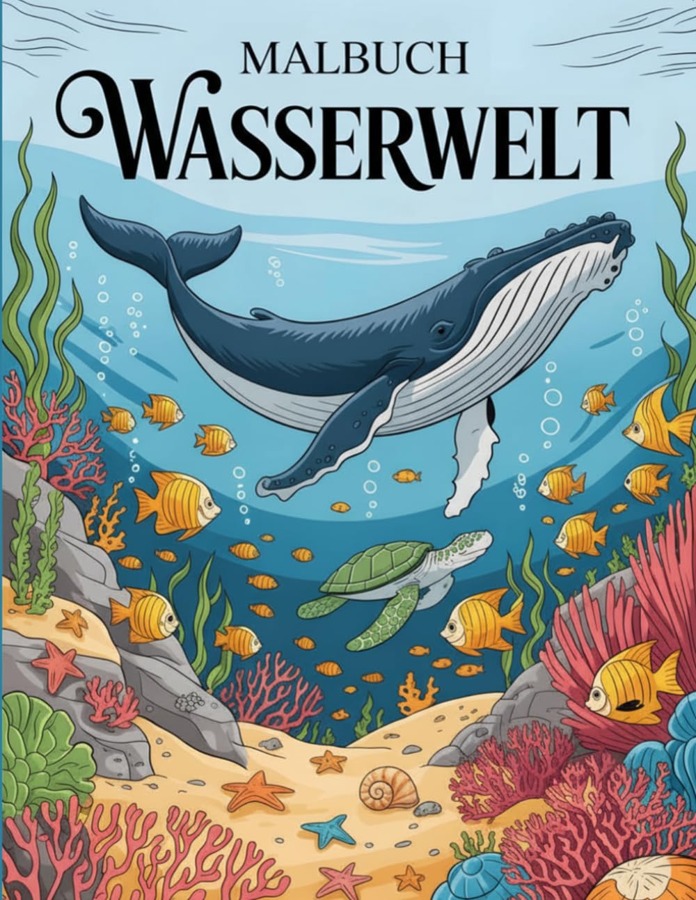 Malbuch Wasserwelt: Unterwasserwelten zum Ausmalen für Erwachsene – magisch, entspannend und beruhigend