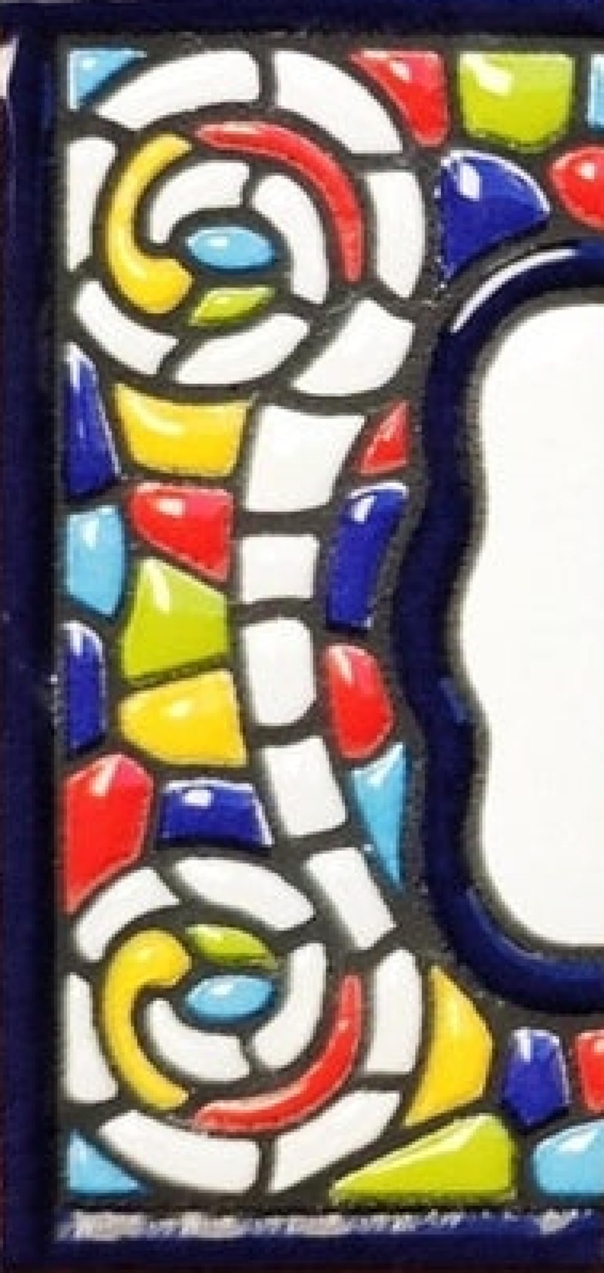 House Tile Numbers, Spanish Ceramic Numbers & Letters Tiles, Church Window Design, Tile Size: 7.5cm x 3.5cm, 3 to 10 Tile Frames (End)