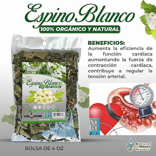 Espino Blanco Té de hierbas 4 oz.-3.99 oz de espino orgánico Berry Natural Mexican Herb