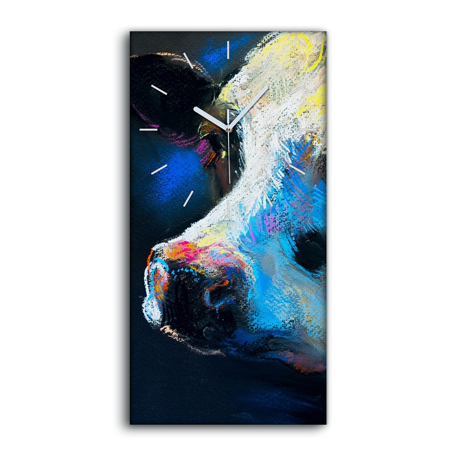 Horloge sur Toile Vache Silencieuse pour En finir avec le Tic-Tac du Salon
