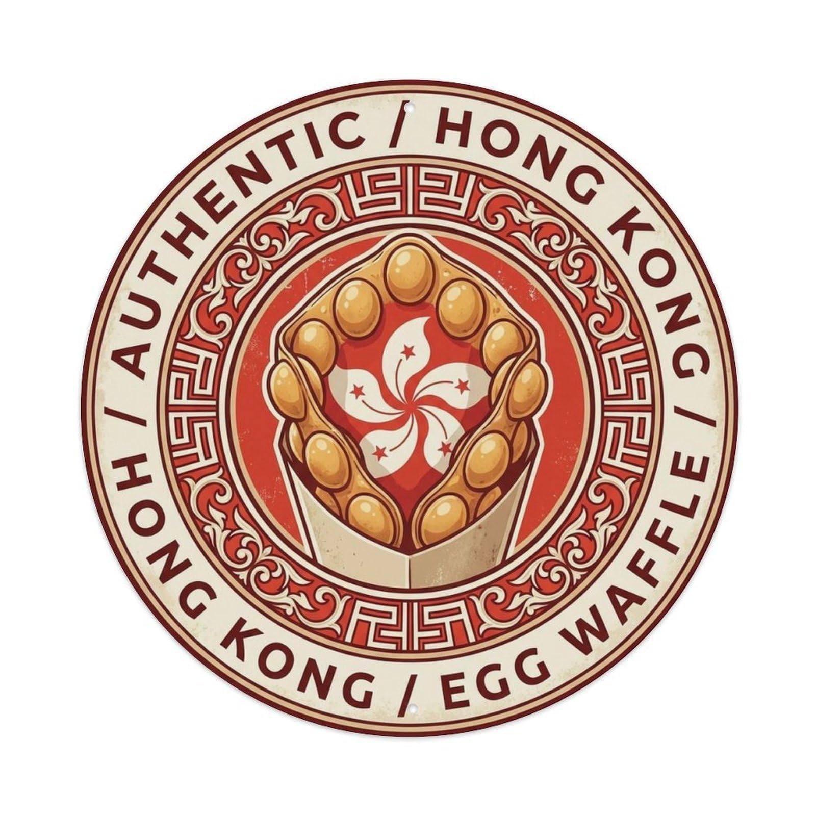Hong Kong Travel Egg Waffle Hong Kong Dessert Cuisine Metal Tin Sign