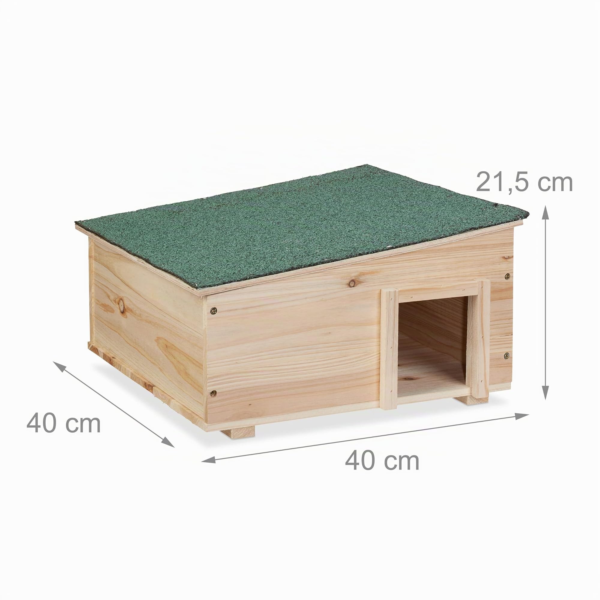 Relaxdays Abri pour hérisson Bois avec Fond 2 Parties HxLxP 21,5 x 40 x 40 cm Nature