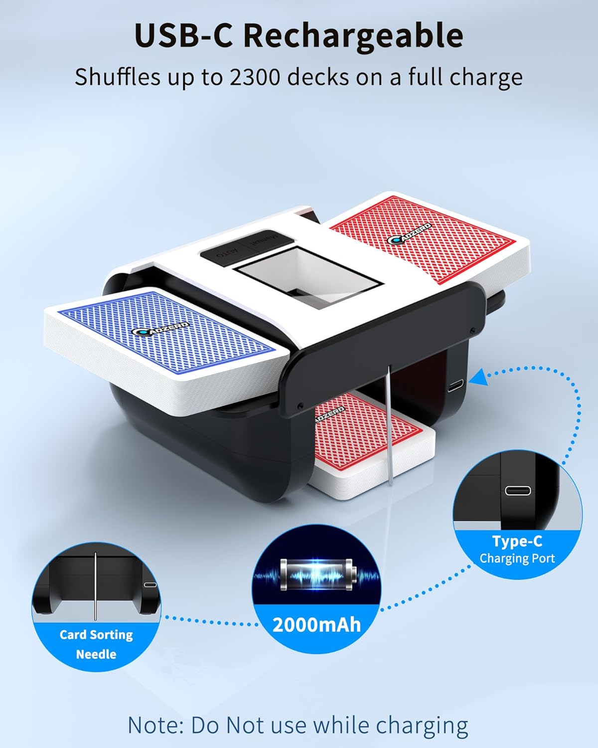 Jabroyee Mélangeur De Cartes à Bouton-Poussoir - Trieur De Cartes De