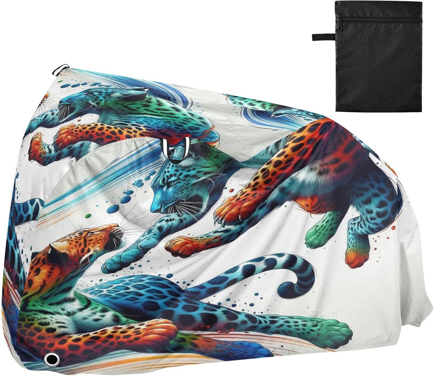 ALAZA Leopards Cheetah Fighting Bike Cover Waterproof Outdoor Ebike Bicycle Covers Tarp Protection for 1/2 Bikes, Sun UV Dust Wind Proof