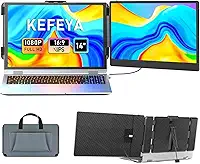KEFEYA Extensor de tela para laptop de 14 polegadas, FHD 1080p IPS, extensor de tela dupla, monitor portátil para laptops de 13 a 17 polegadas com porta USB-C/HDMI, Plug and Play para Windows/Mac