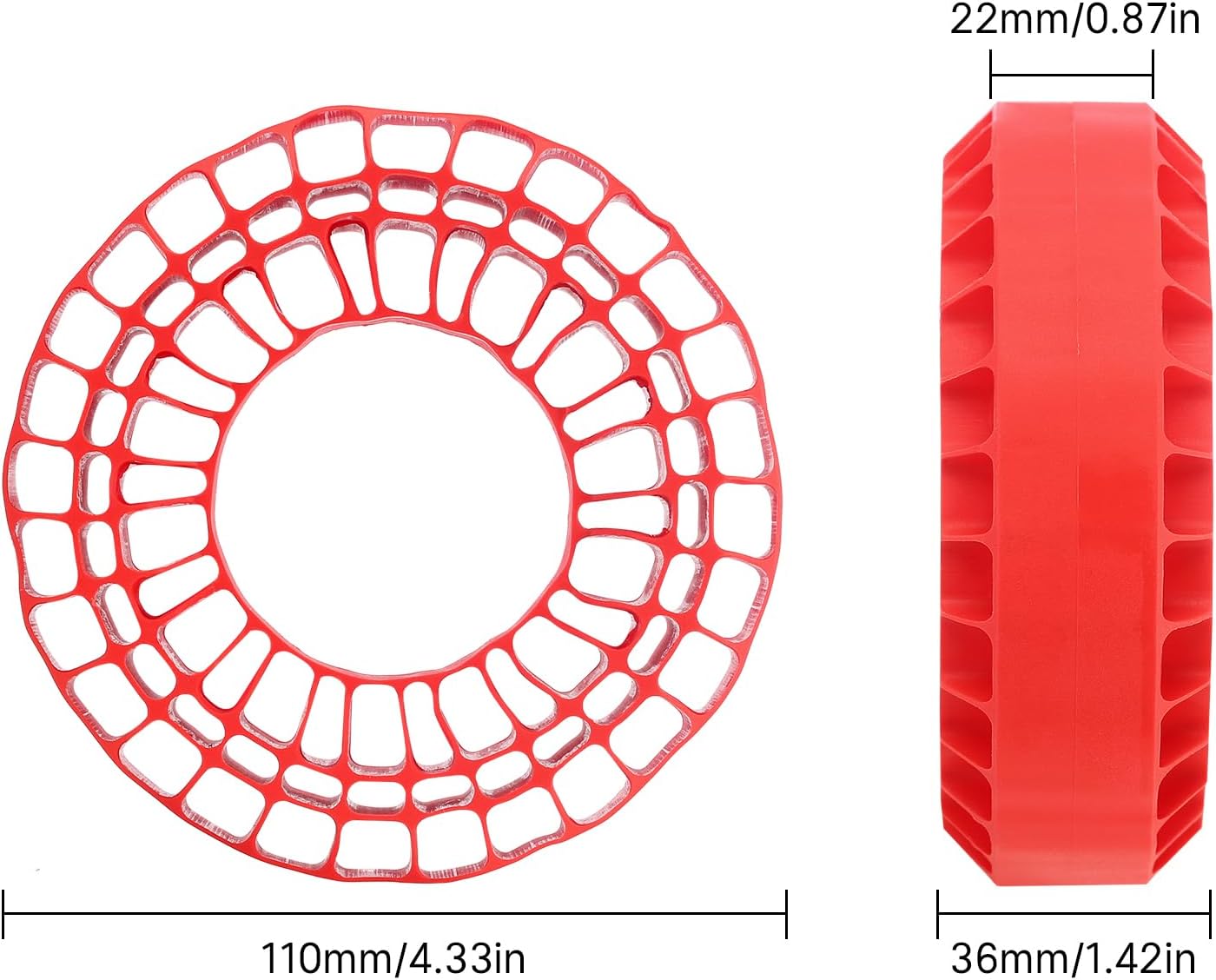 INJORA Silicone Rubber Insert Foam Fit for 118-122mm 4.75 OD 1.9 Wheel Tires(Large Red)