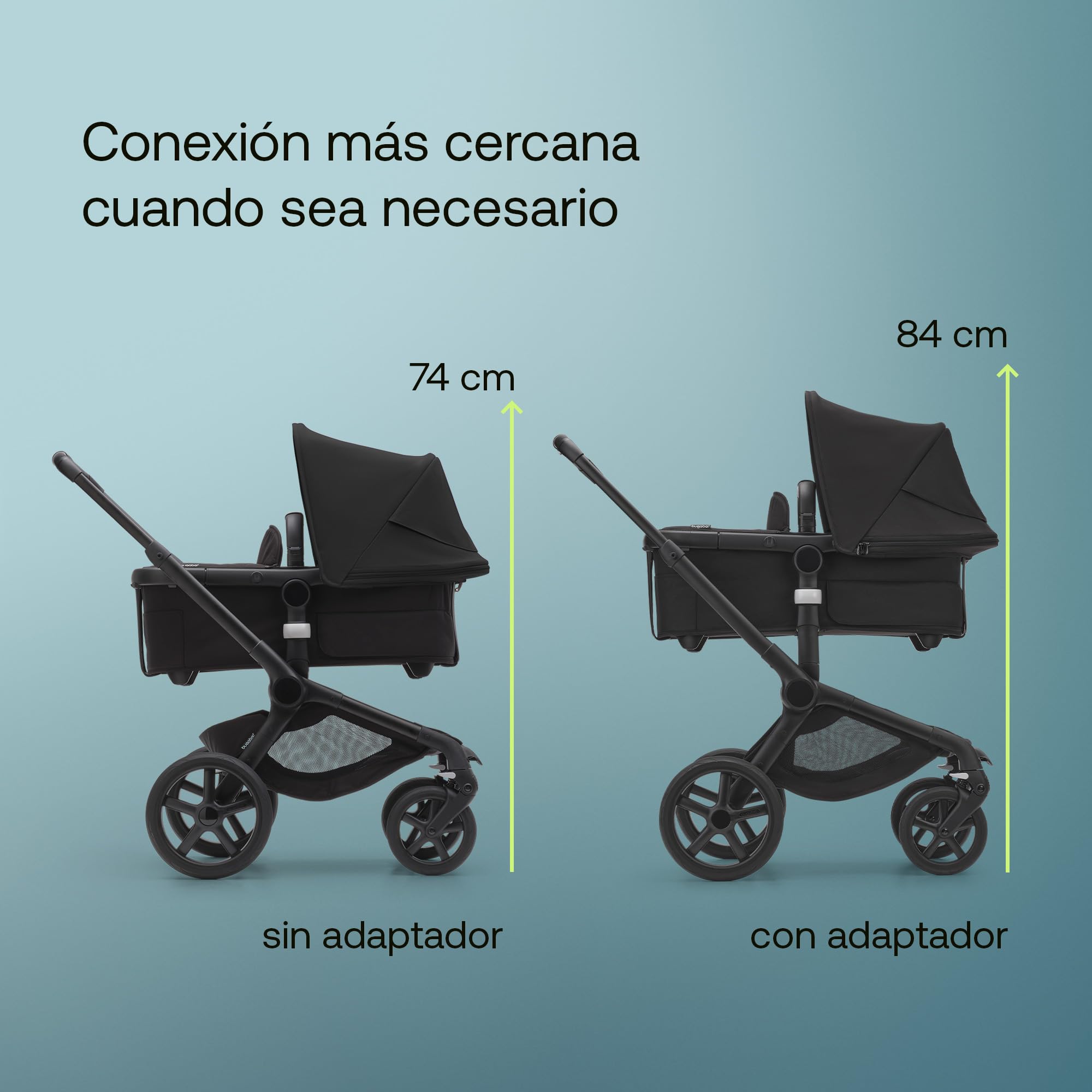 Bugaboo Adaptador de altura para el Carrito Fox 5, eleva 10 cm el capazo de tu recién nacido para una conexión más cercana con tu bebé, práctico accesorio para carrito compatible con sillas de coche
