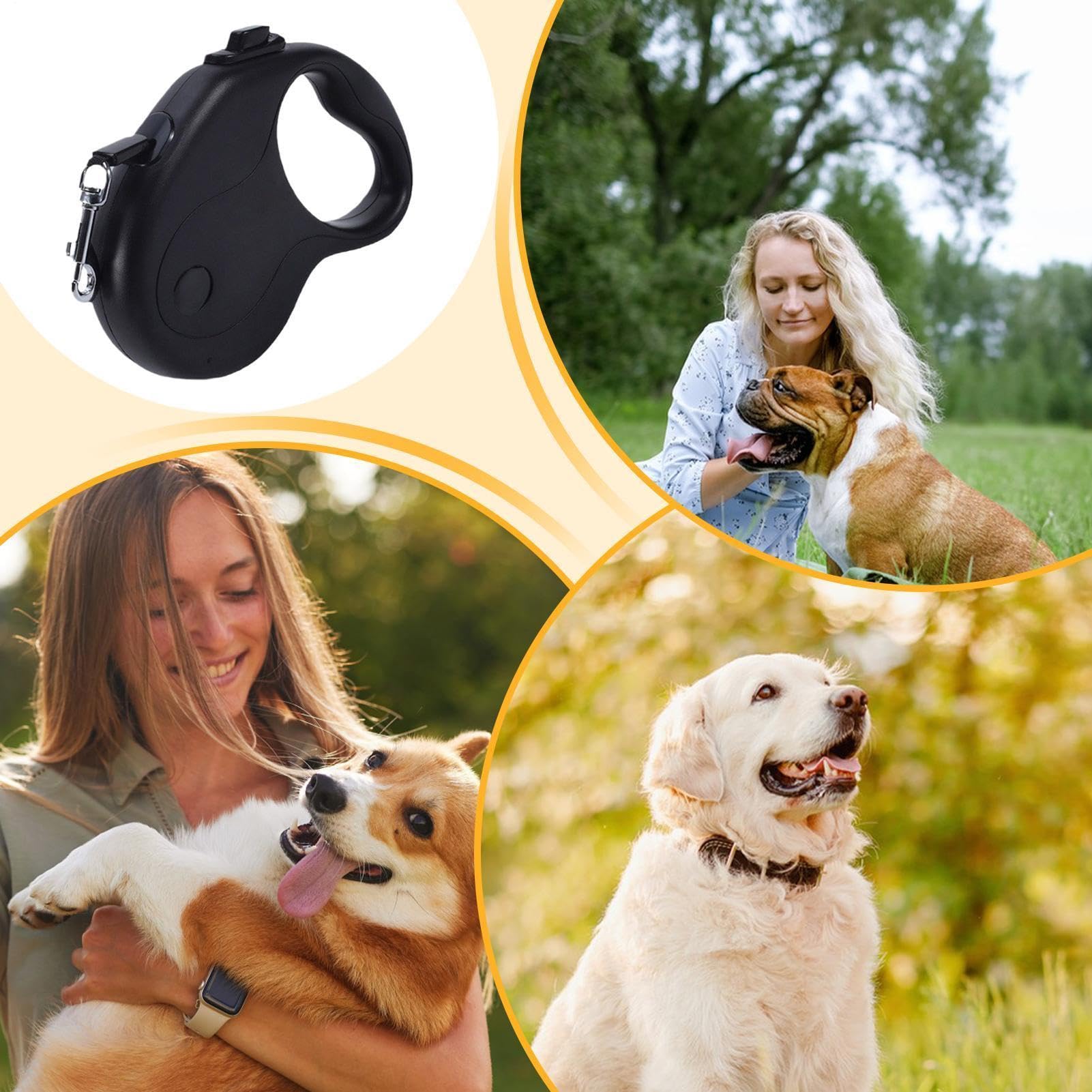 Cuerda Retráctil para Perro Muy Resistente, portátil de Exteriores | Correa Extensible en el Nylon Resistente de Cachorros para Caminar Correr Senderismo Acampar Playa Patio Trasero Pista
