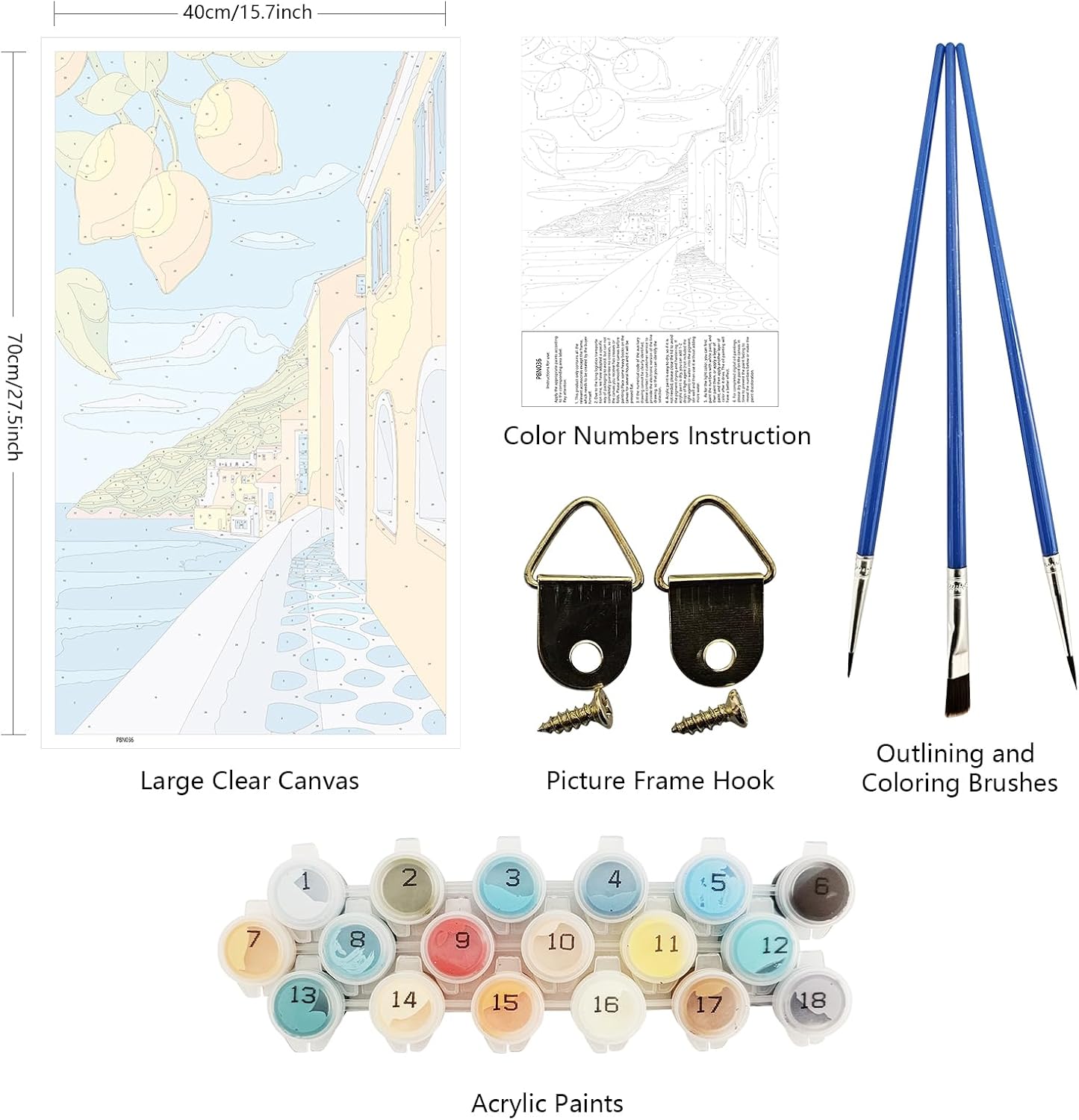 ARTGOTO Large Paint by Numbers for Adults Mediterranean Lemon Coast image 3
