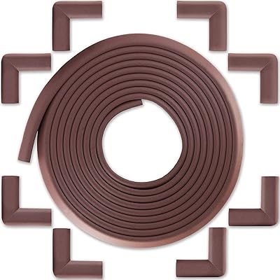Bebe Earth 6M Baby Proofing Edge and Corner Guard Protector Set, 20 Feet Edges & 8 Corner Guards, Furniture and Tables Chi...