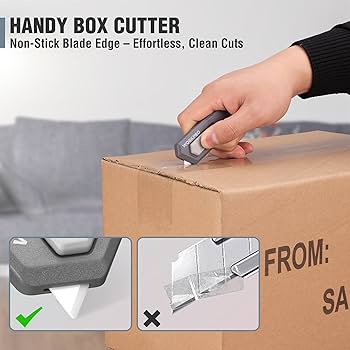 aimi　0811 WORKPRO Ceramic Small Safety Box Cutter, Automatic Rebound