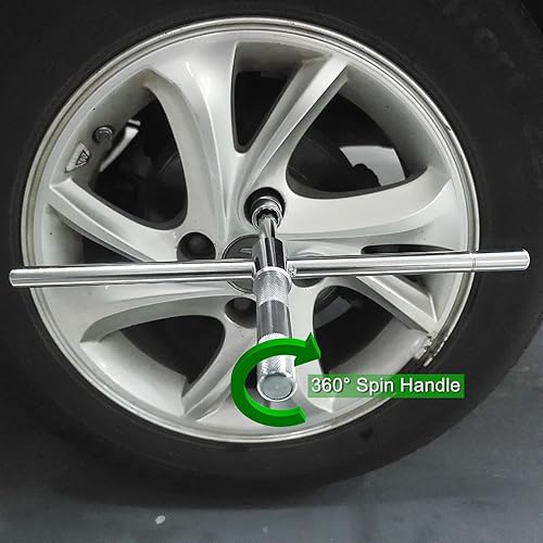 Miniatura 6 de HolaKit Llave universal extendida de 23 pulgadas, llave de tuerca de 4 vías con enchufes de 17/19/21/0.906 in, removedor de hierro de neumáticos