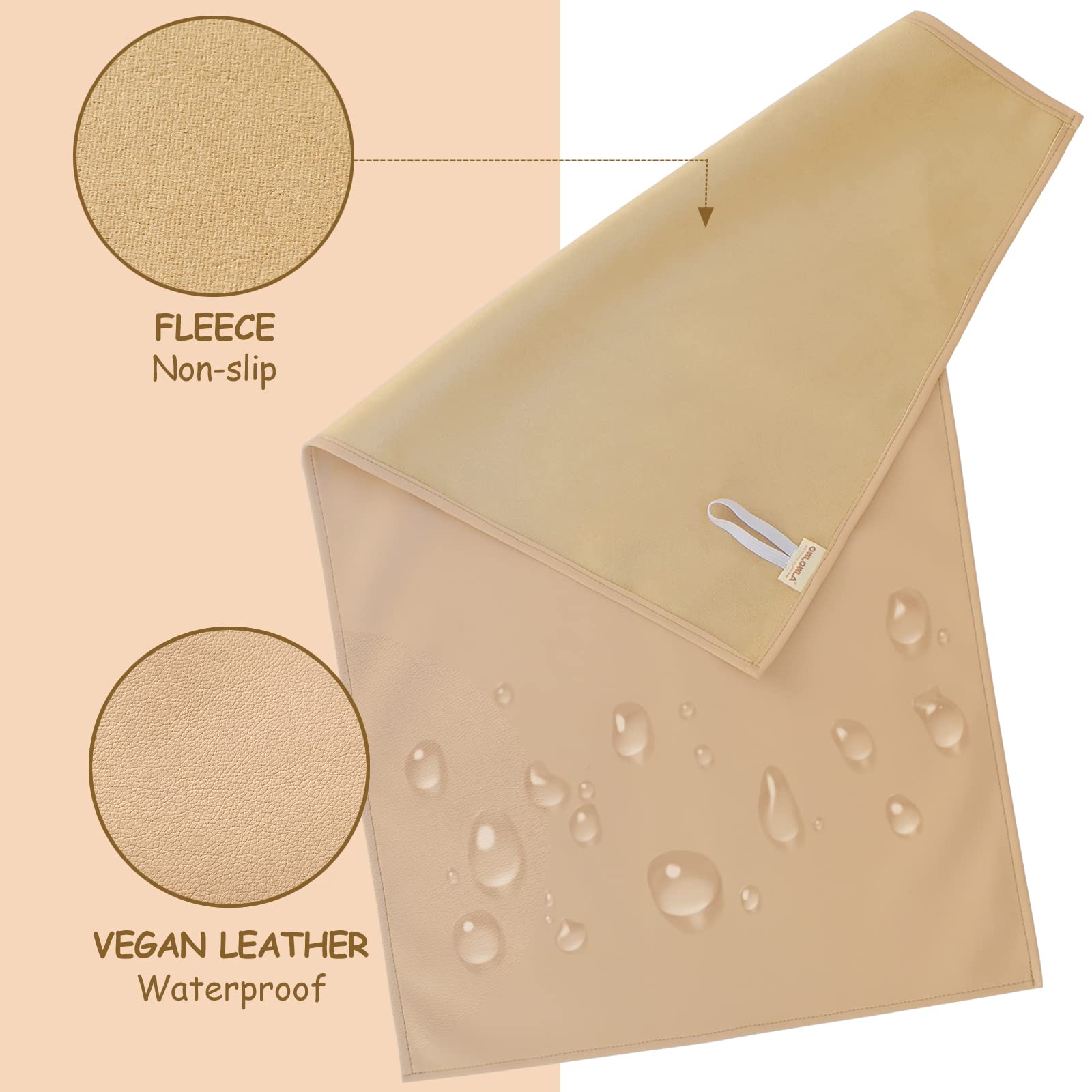 Baby-Wickelunterlage, tragbare Wickelunterlage, Reise-Wickelunterlage für Babys und kleine Kleinkinder, Beige und Schwarz