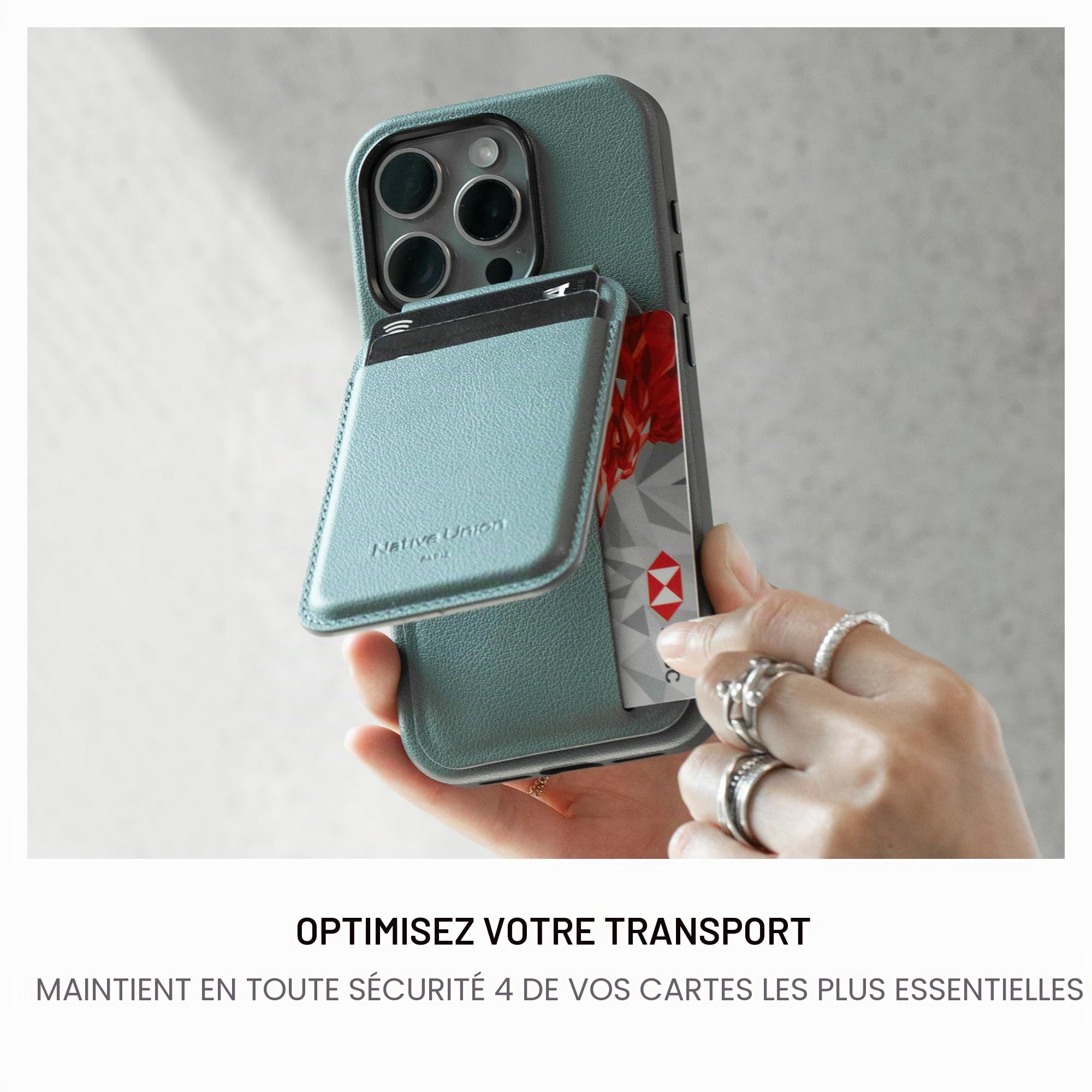 Native Union Portefeuille Stand Active | Magnétique – Porte-Carte MagSafe avec Support pour iPhone Air, 17, 16, 15, 14 - Stocke 4 Cartes – Matériaux Durables & Recyclés (Noir)