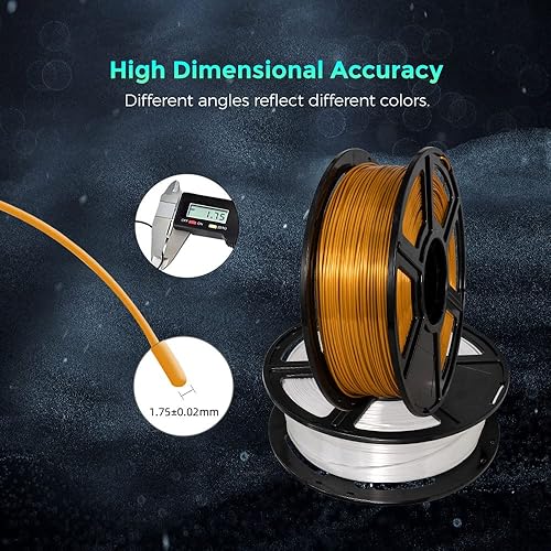 Miniatura 3 de FLASHFORGE Filamento de impresora 3D, filamento de seda de 0.069 pulgadas, carrete de 2.2 libras, precisión dimensional +- 0.001 in para impresoras