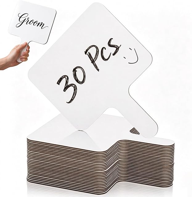 Cididu Ensemble de 30 Solution d'effacement à sec Paddle, petit tableau blanc Planche à effacer à sec Classroom Pack, Lapboard à main avec effacements, Planche d'éparpillement pour les étudiants Enseignants Fournitures scolaires