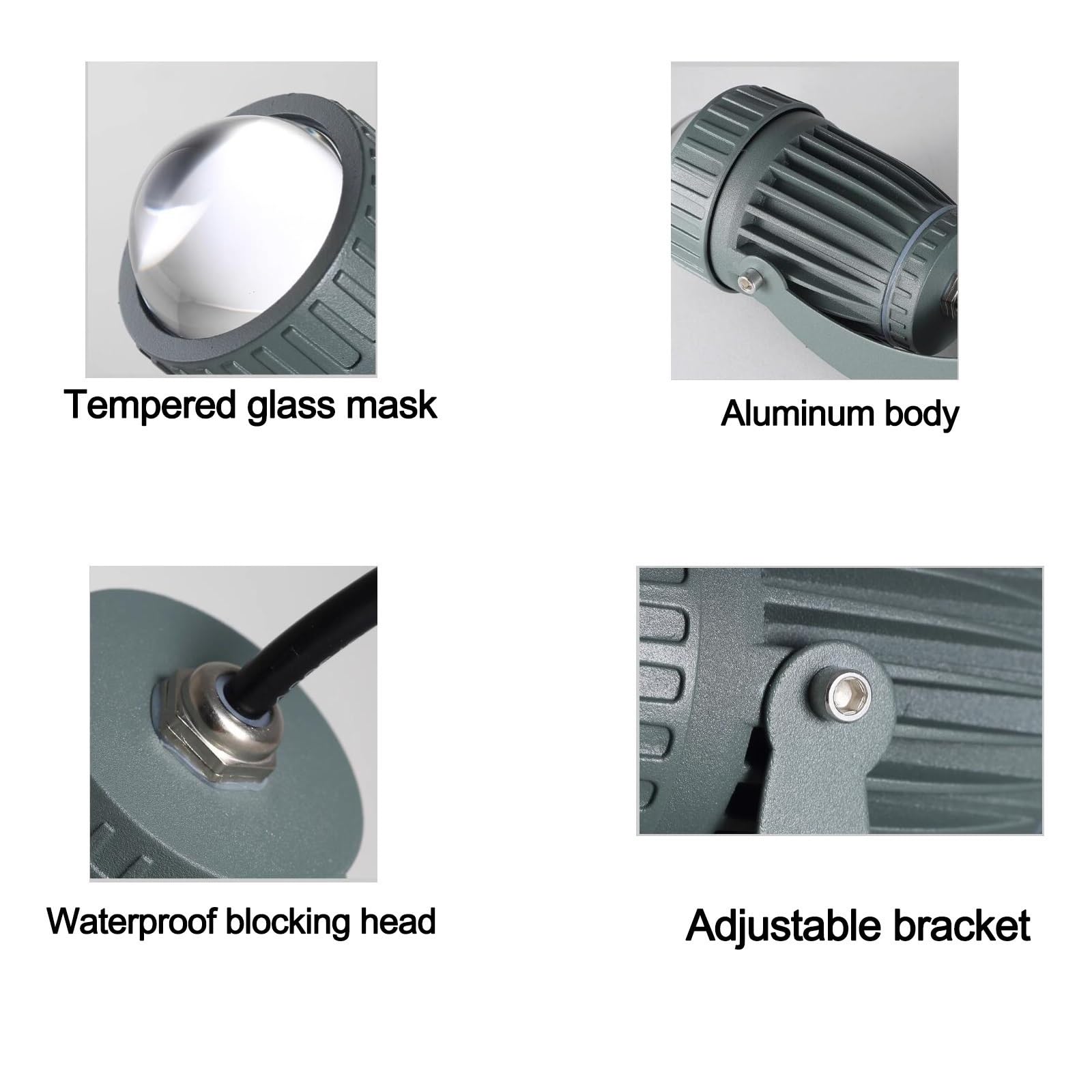 Luci Paesaggistiche - Faretto LED, Lampada da parete per esterni con fascio luminoso a LED AC 220V, faretto a fascio stretto impermeabile Ip67, staffa regolabile a 180° luce da terra(Warm white,20W)
