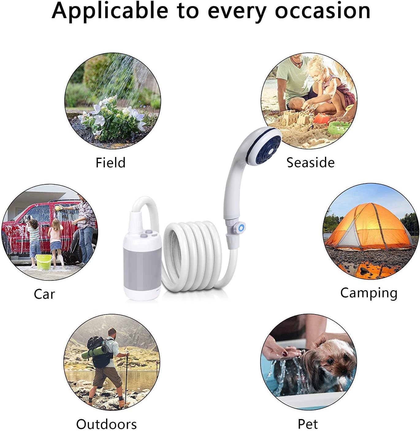 Ozonlife Douche Camping, Douche Portable De Camping Avec Batterie Rechargeable, Portable Pompe