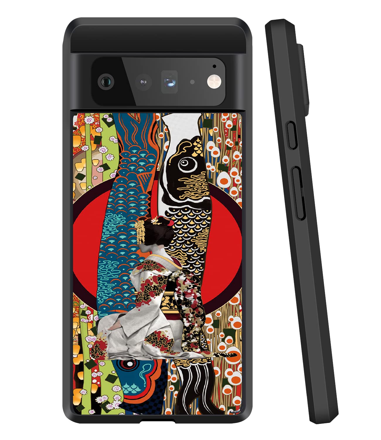Goalada Hybrid Compatible with Google Pixel 6 Pro Case | Cool Japanese Geisha Nihhonga | Shockproof Protective Slim Bumpers Phone Cases for Pixel 6 Pro 5G - Black