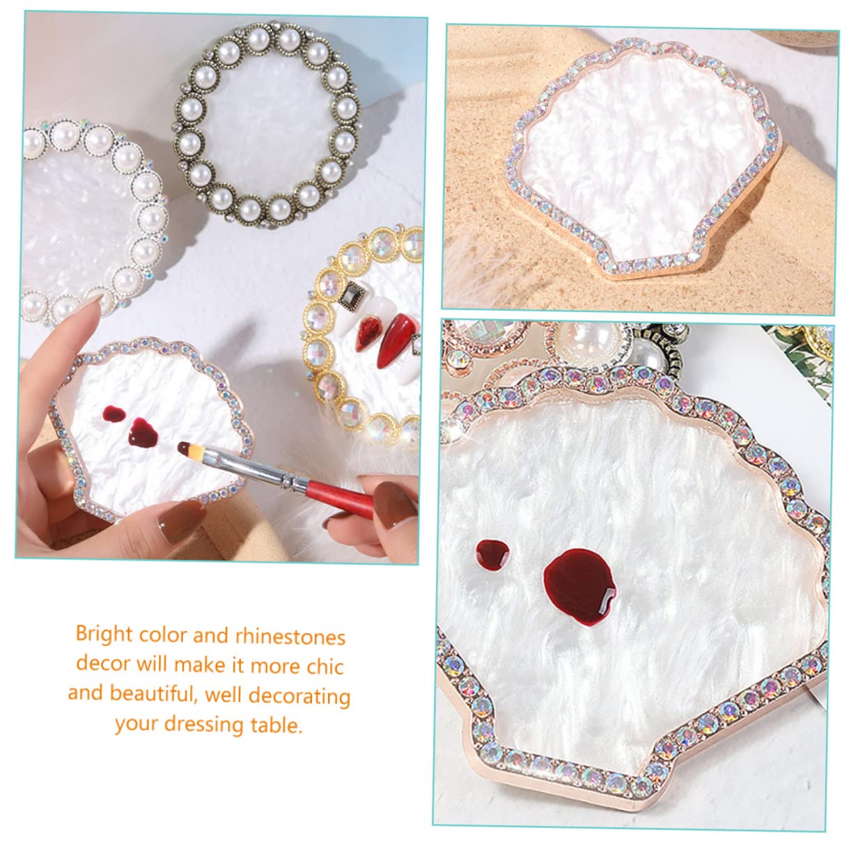 Healeved Nail Display Plates Gel Polish Pallet Decorative Nail Loading Tray Stylish Polish Tray