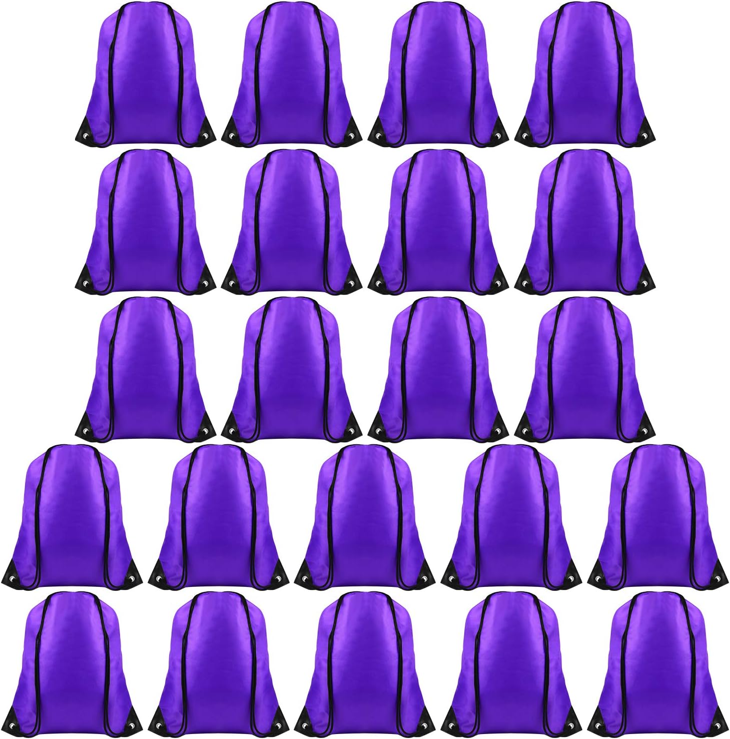 FEPITO 22 Pack Purple Drawstring Bags String Backpack Bulk