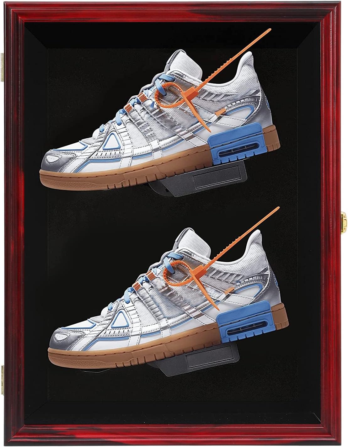 JDECO Shoe Display Case Memorabilia Display Case Shoe Wall Mount Wooden Sneaker Cabinet for Football Basketball Baseball Sports Shoes Display with Anti Fade UV Protection Acrylic Door Lockable : Sports & Outdoors