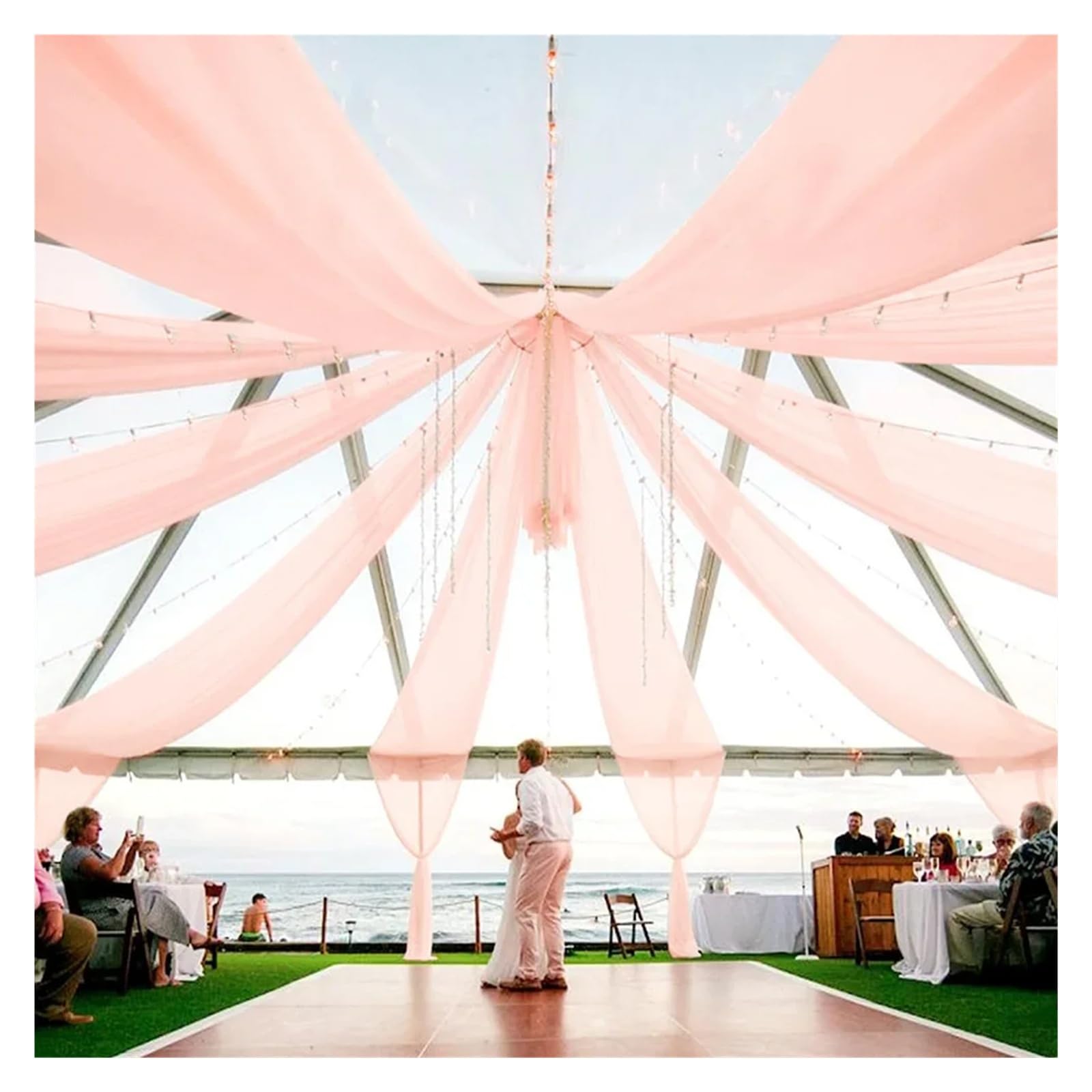 MDSIOKHJ Ceiling Drapes White Ceiling Drapes Wedding Arch Draping Fabric Decoration Sheer Tulle Curtain For Weddings Ceremony Birthday Party(Peach pink,150x300CM)