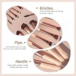 BS-MALL Brosses de maquillage Premium Synthétique Fondation Conceleurs de poudre Shadows maquillage 14 Set de brosses Pcs, ensemble rose, avec boîtier