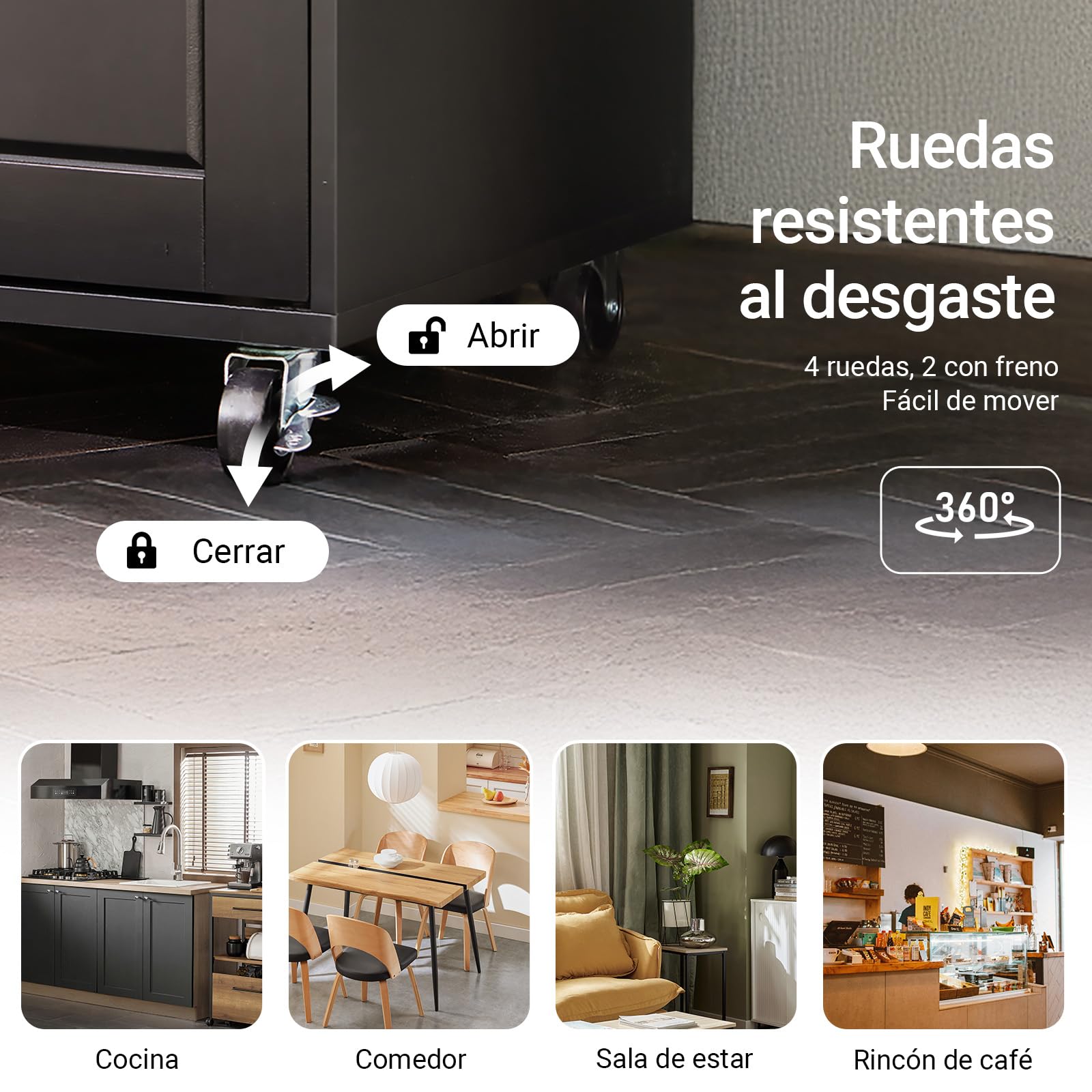 SoBuy Isla de Cocina con Ruedas, Mueble Auxiliar de Cocina, Desserte con Ruedas, Soporte para Microondas, Carrito Móvil para Sala de Comedor y Oficina en Casa 88,5 x 40 x 89 cm Negro FSB78-SCH