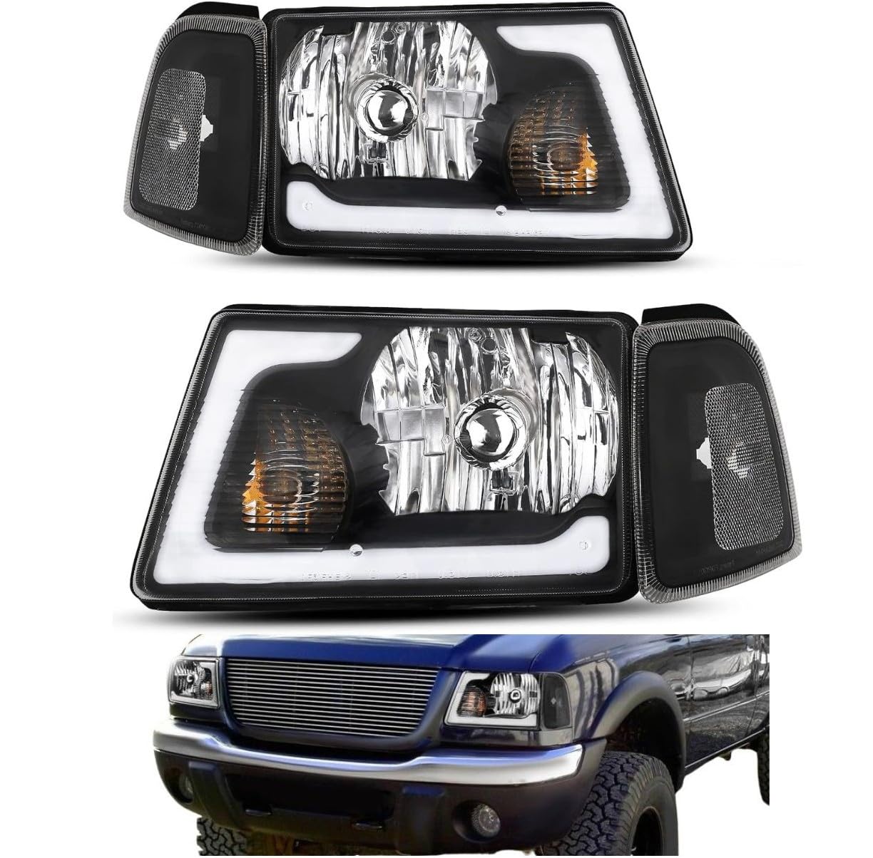 Photo 1 of Sagnod Auto LED DRL Headlight for 2001-2011 Ford Ranger