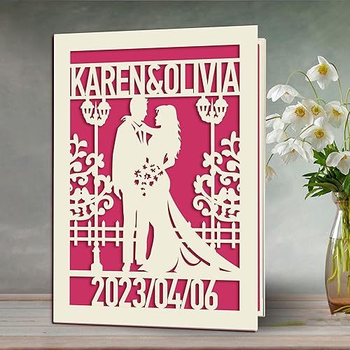 Miniatura 8 de EDSG Tarjetas de boda personalizadas para novios, tarjetas de felicitación para el día de la boda, tarjetas de felicitación con cualquier nombre y