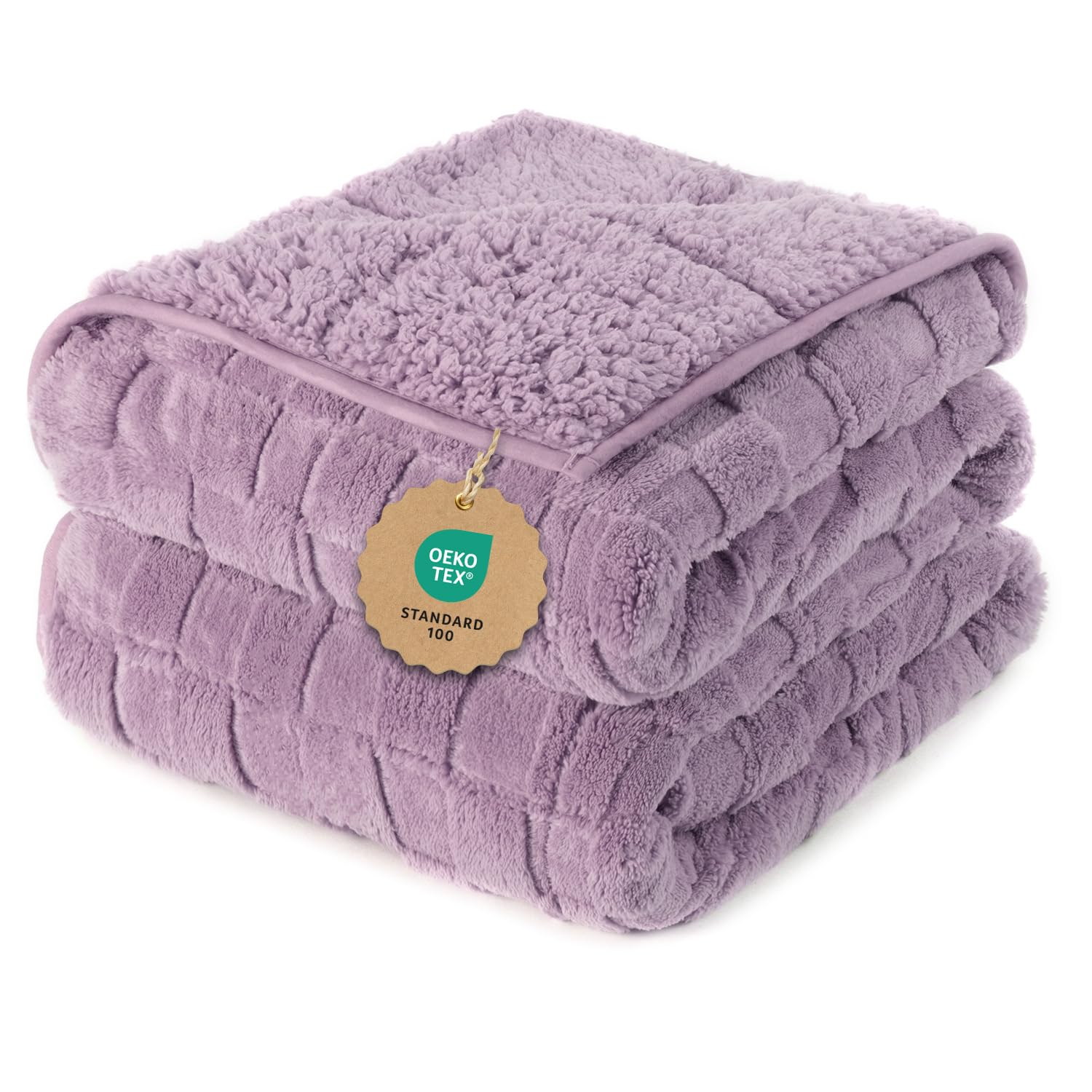 Kivik 20 lbs Checkered Fleece and Sherpa Blanket