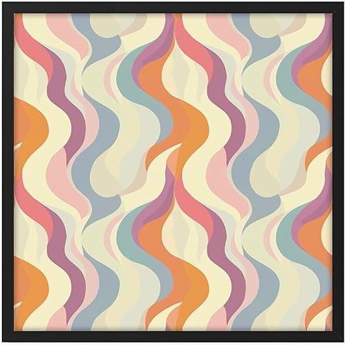 Ethan Taylor Abstract Wall Art Prints Unframed Square Posters 'Retro 70s Hippie Groovy Pattern I' Retro Home Décor for Living Room, Bedroom, Office, disponible en Yaxa Guatemala