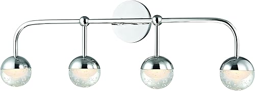 Miniatura 3 de Hudson Valley Lighting Soporte de baño LED 1244-AGB, 4 luces, latón envejecido
