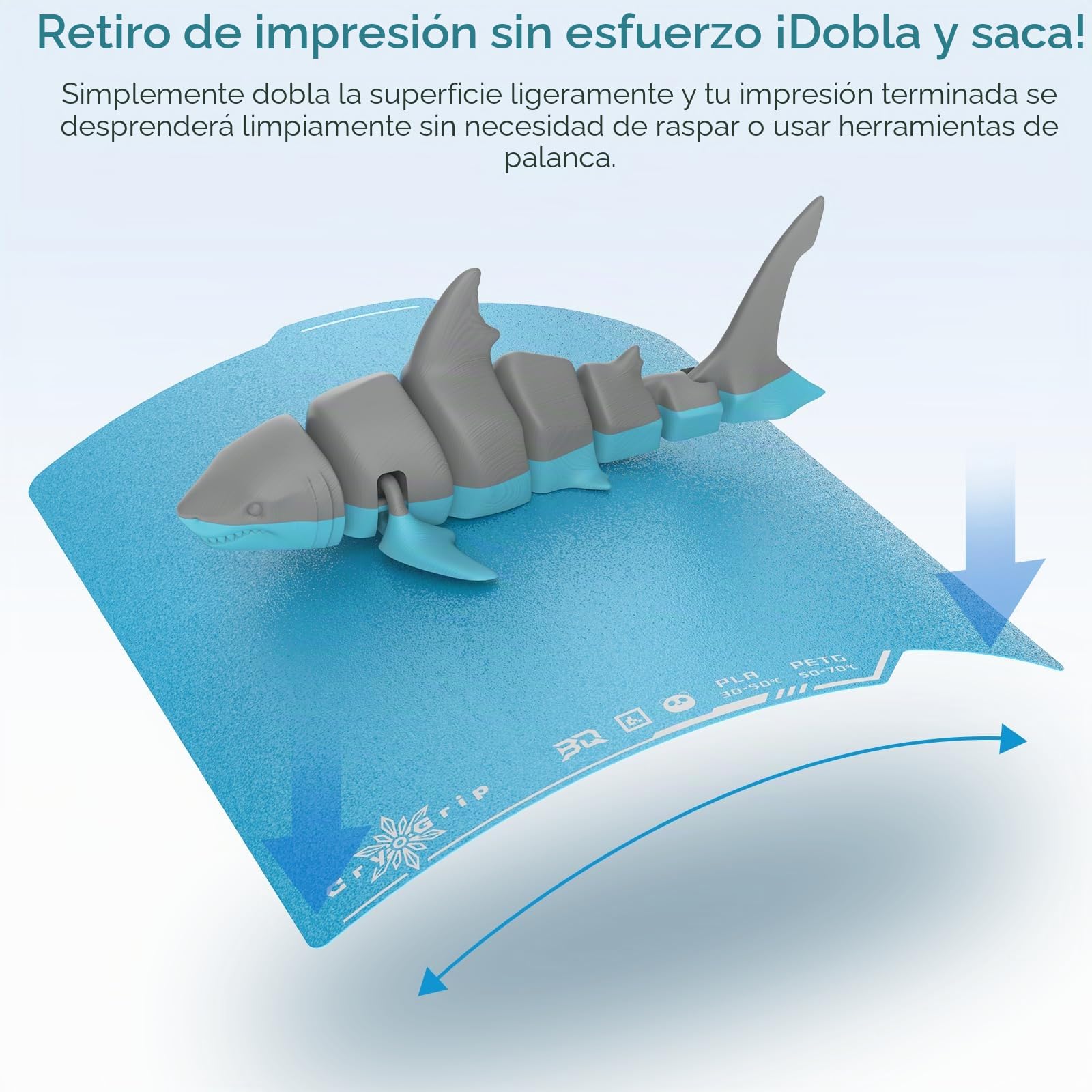 BIQU CryoGrip Pro Frostbite Panda Build Placa para Bambu-Lab P2S/P1S/P1P/X2D/X1C/X1E/A1, Habitación Temperatura Imprimir Fría Placa 257x257mm, Doble Lateral Grosero Texturado Primavera Acero Hoja