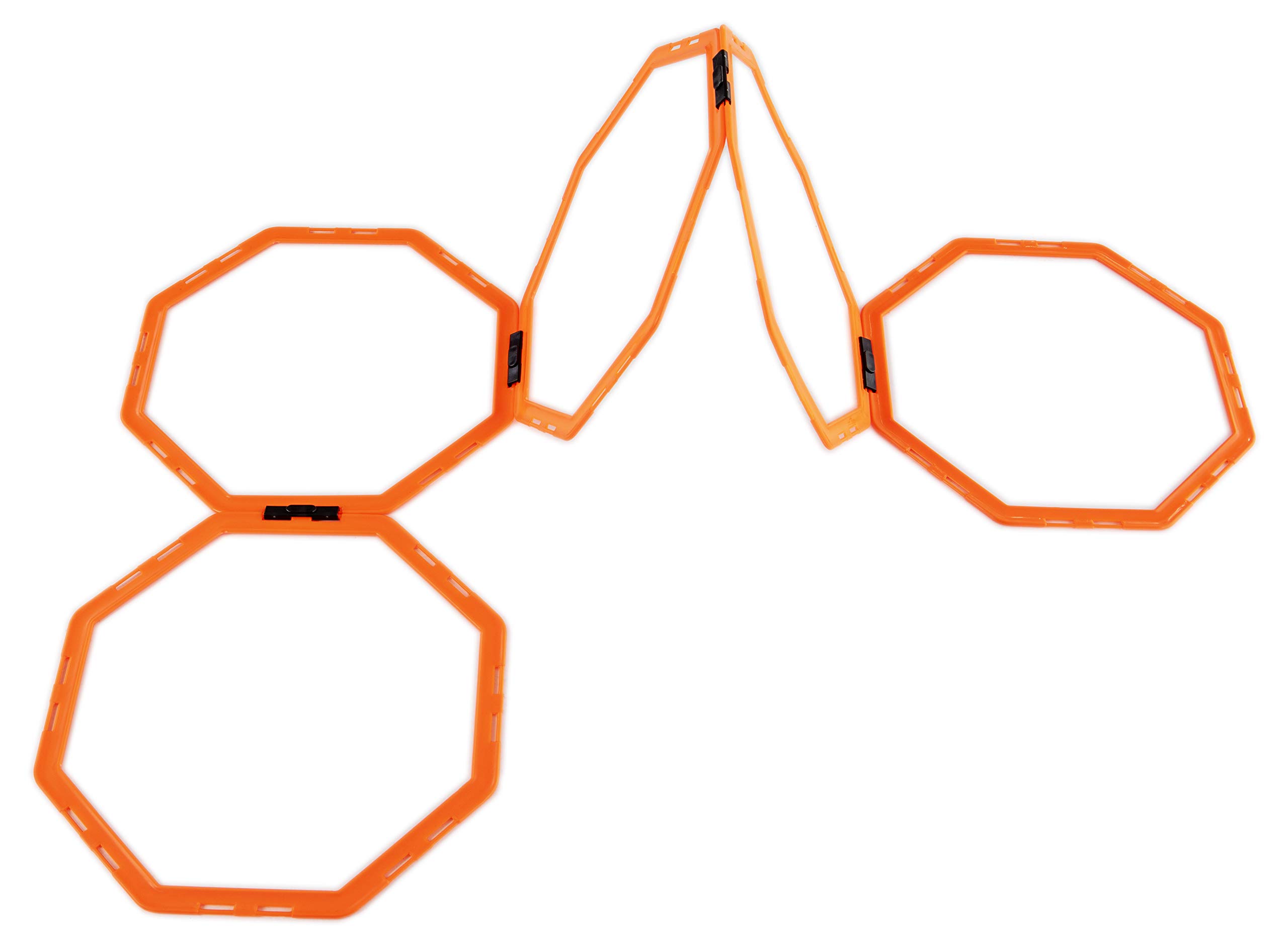 Flick 2 in 1 Octa Speed Rings – Speed Agility Ladder with Hurdle Capability - Multi-Sport Agility Training Equipment – Football Agility Training Set