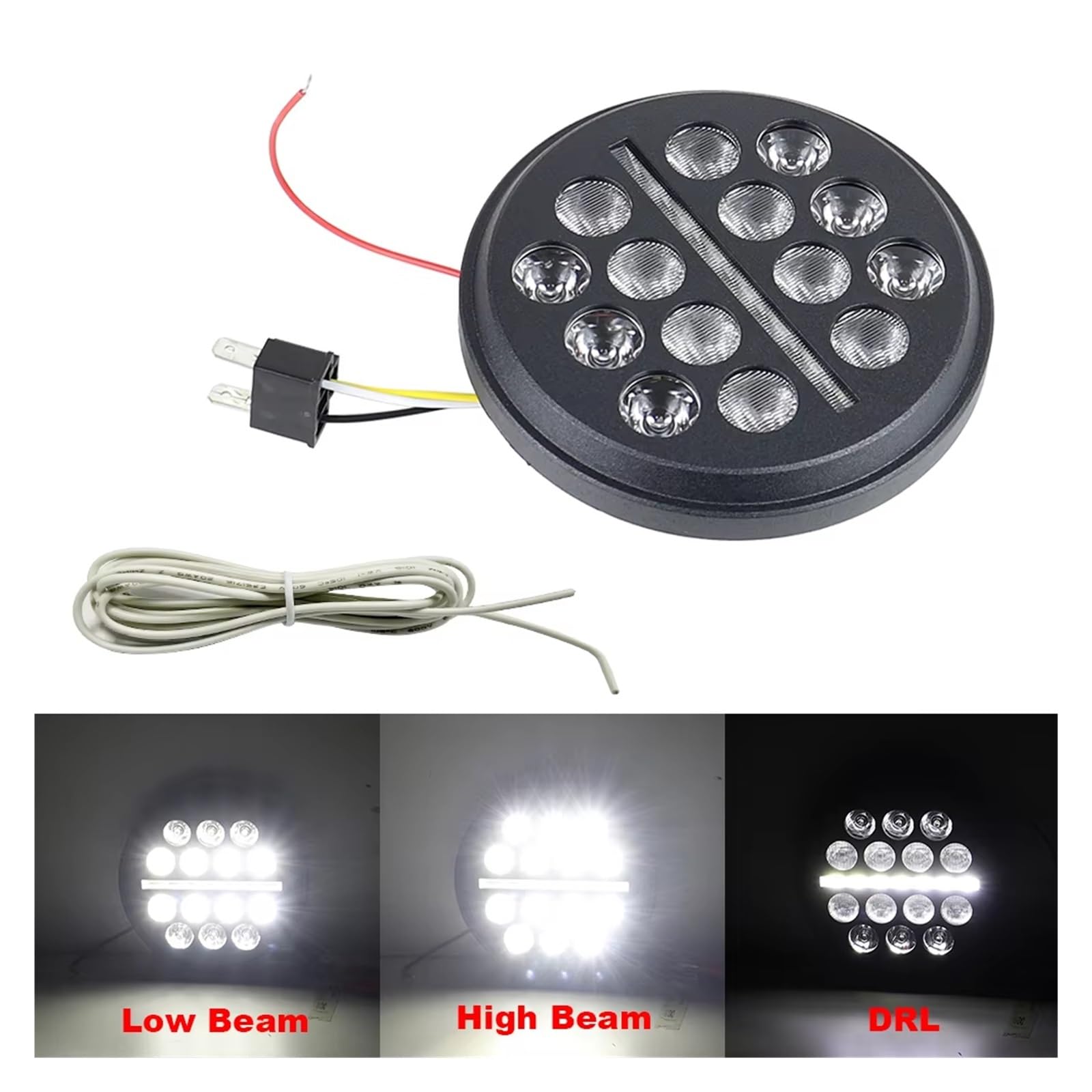 Faro LED Moto Per Jeep Per Wrangler Fuoristrada 4x4 Moto 7 Pollici 5.75 4. Faro Anteriore LED Rotondo Abbagliante Anabbagliante Con DRL