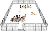 Vista 14 de Corralito para perros, 32 pulgadas, 10 paneles cerca para perros de exterior, corral para perros de interior antióxido, corral para mascotas