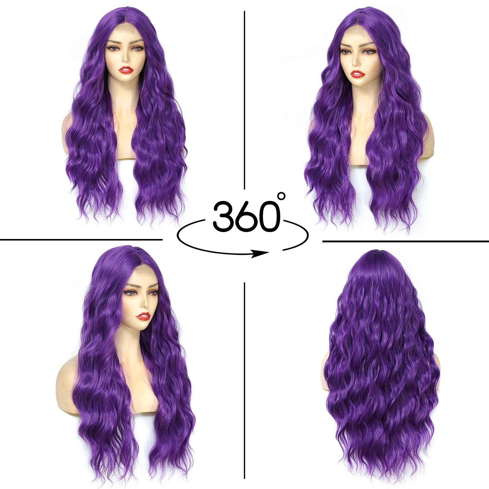 Ginger Wig 26 Inch Long Wavy Wigs for Women - Auburn Wig Heat Resistant Synthetic Hair Middle Part Curly Wig Natural Look for Daily Party Cosplay Costume Use