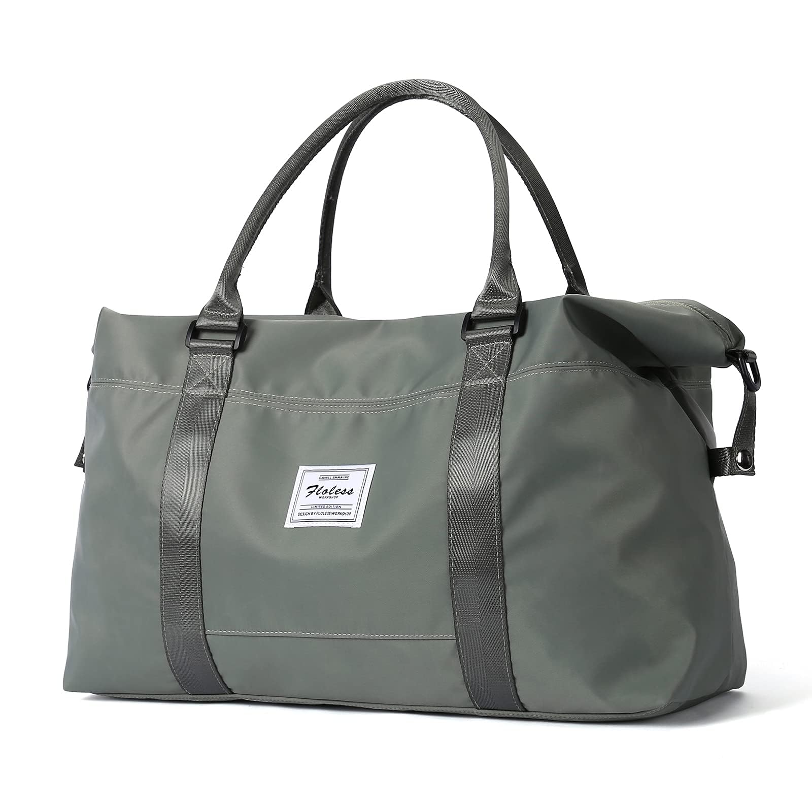 Sport Travel Duffle Bag Large Gym Tote Bag for Women，Green, Green, Large-image-42