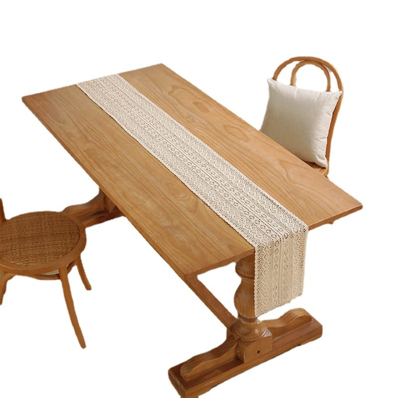Runner Tavola in Stile Fattoria in Juta Lungo e Rustico Runner per il Tavolo per Uso Quotidiano, Cucina, Interni, Vacanze, Feste Colore Legno 30x180 cm