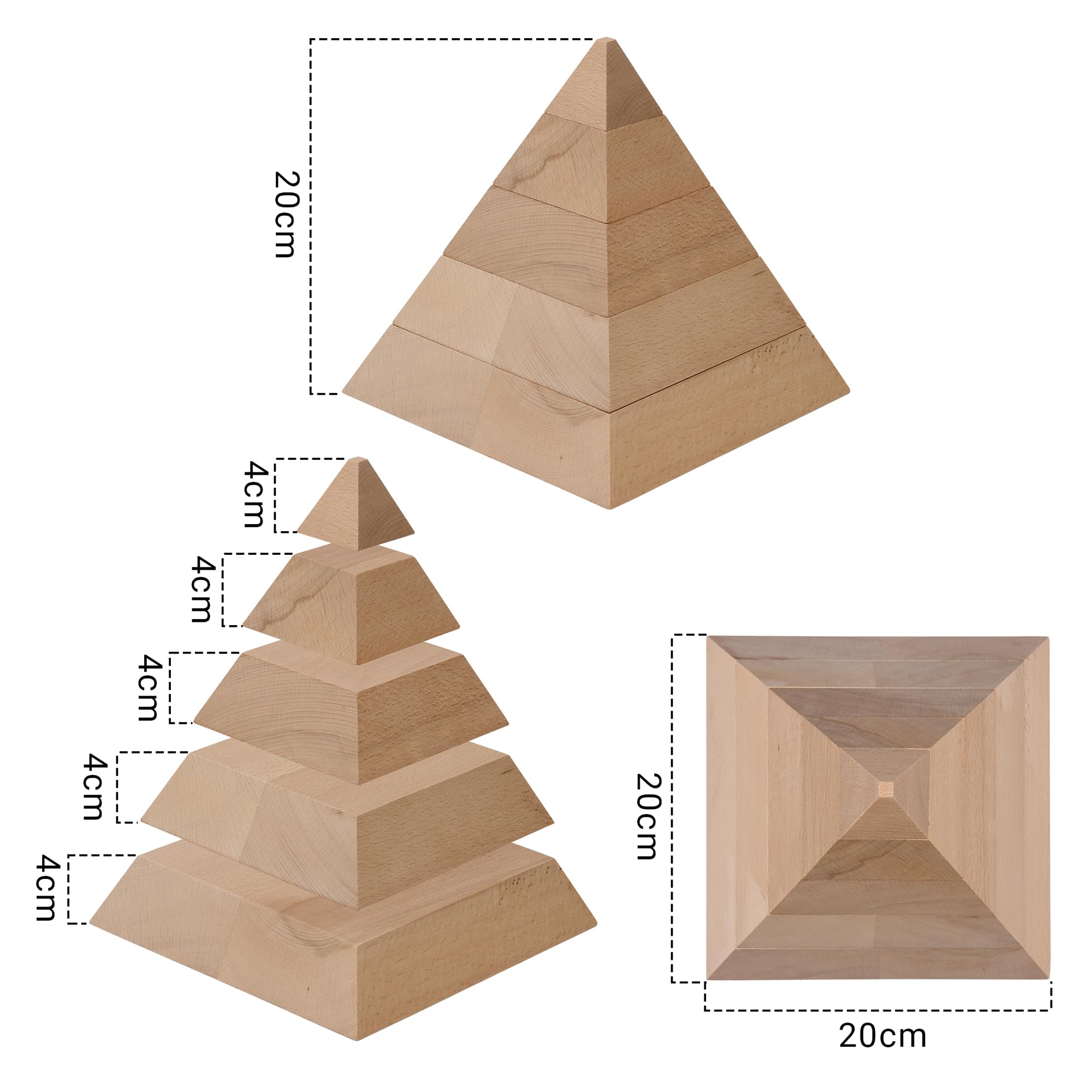 Wertepyramide aus Vollholz – Bedürfnispyramide für Coaching, Therapie & Beratung – perfekt für Wertearbeit – visualisiert Bedürfnisse, Ziele und persönliche Entwicklung