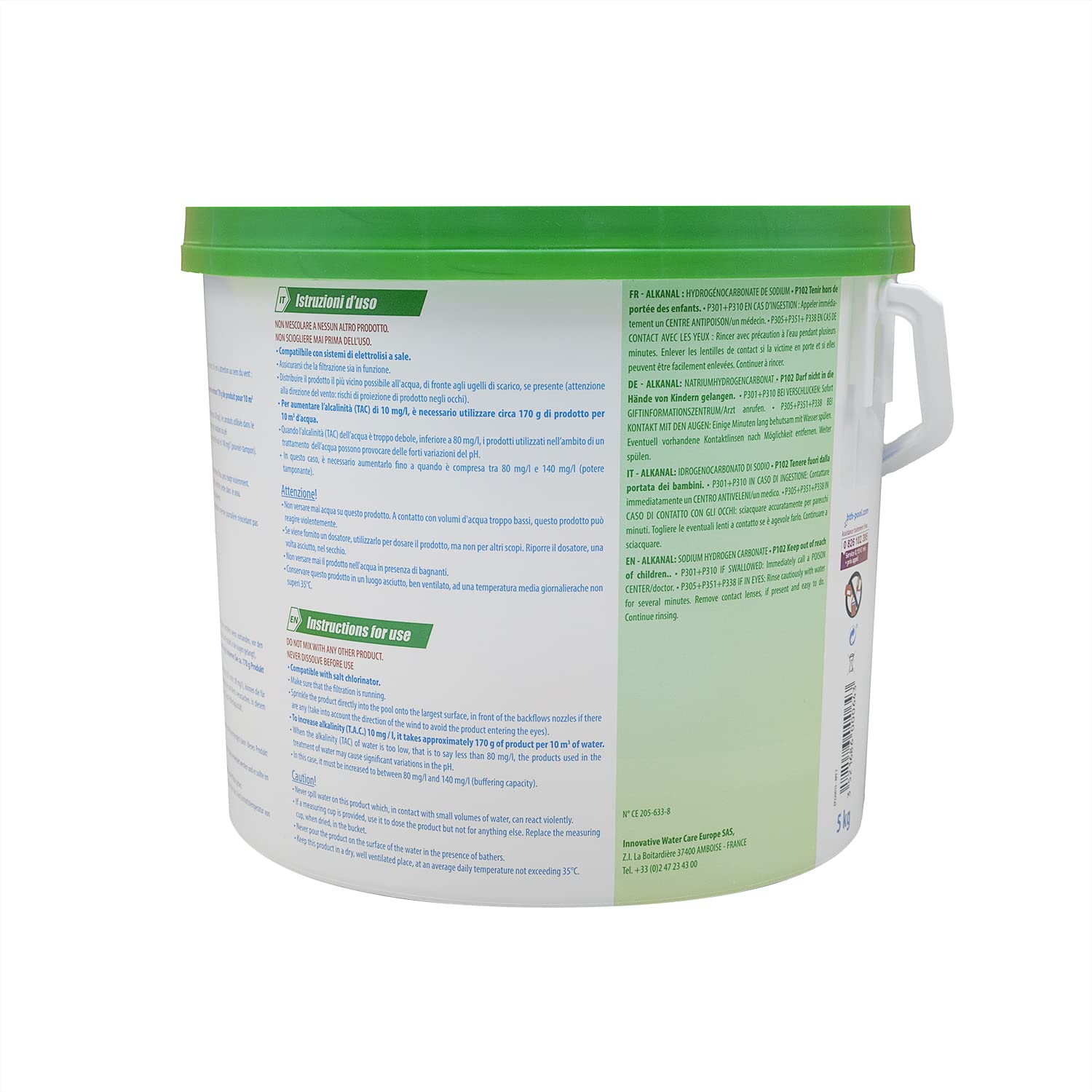 HTH ALKANAL Poudre - 5kg | Correcteur TAC - Augmente l'Alcalinité + 10 Tests HPS OFFERTS 6 en 1