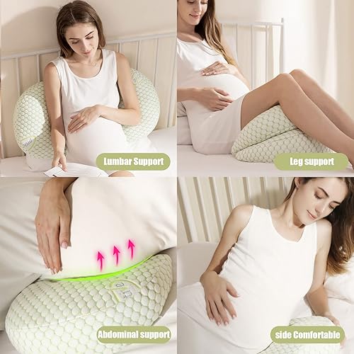 Miniatura 3 de Almohadas de embarazo lateral para mujeres embarazadas, almohada de maternidad con funda de almohada ajustable desmontable, almohada corporal suave