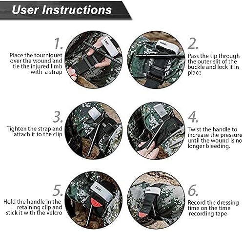 Miniatura 6 de Torniquete la aplicación de control hemostático de combate más rápida, segura y eficaz para torniquetes de batalla médica de primeros auxilios