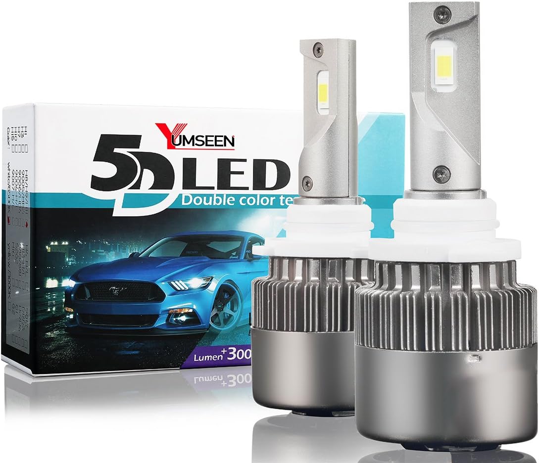 YUMSEEN Upgraded 9005/HB3 7600LM 60W 6500K All-in-One LED Headlight Bulb Kits-Superior CSP Chips/Internal Driver-Hi/Lo Beam-2Yrs Warranty(9005/HB3)
