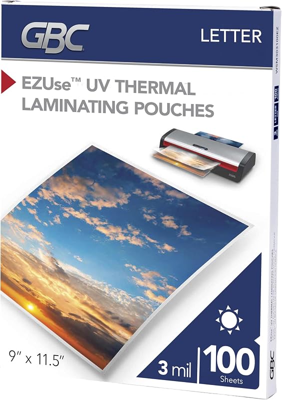Laminating Sheets, Thermal Laminator Pouches, 3 Mil, Fits Letter Size Paper 9 x 11.5 Inch, EZUse UV, 100 Count (WSM303100EZ)