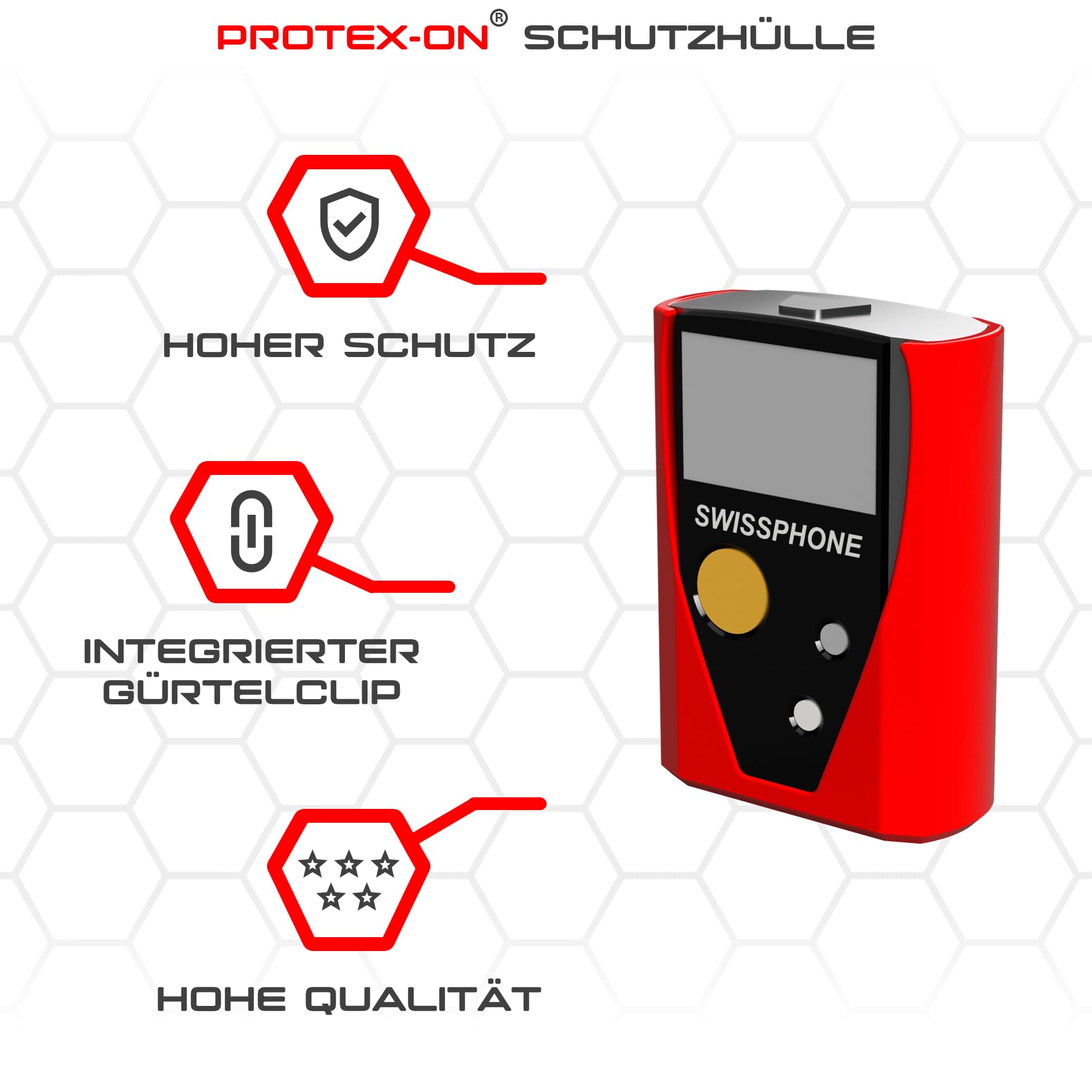 PROTEX-ON Holster Swissphone BOSS 915 925 935 (Version 2) (Feuerwehr Hose)